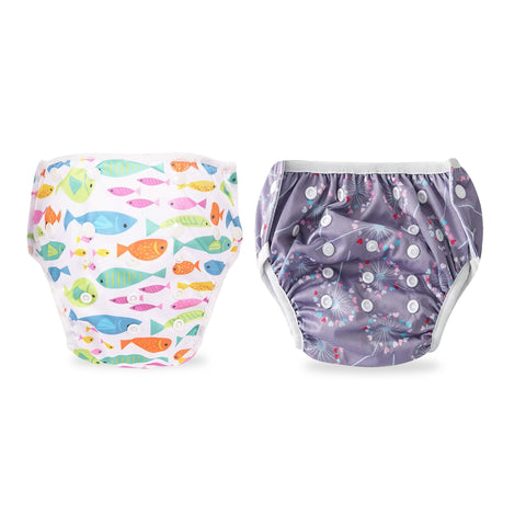 Chinmay Kids Swim Diaper for (6m-3 Year) Boys and Girl, Reusable Adjustable Washable One Size (Pack Of 2)