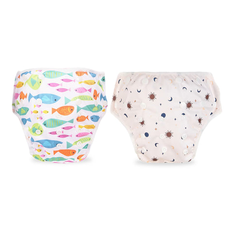 Chinmay Kids Swim Diaper for (6m-3 Year) Boys and Girl, Reusable Adjustable Washable One Size (Pack Of 2)