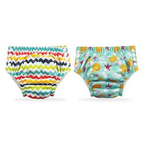 Chinmay Kids Swim Diaper for (6m-3 Year) Boys and Girl, Reusable Adjustable Washable One Size (Pack Of 2)