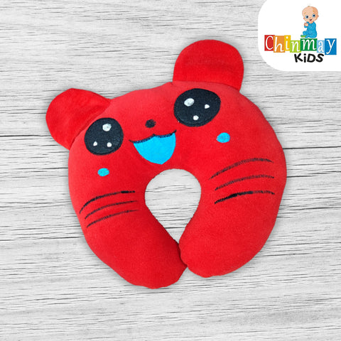 Chinmay Kids Newborn Baby Neck Support Pillow for Head Shaping Nursing Pillow Cat Monkey 0-12 Months, Pack of 2