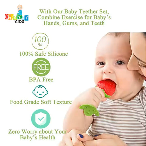 Chinmay Kids Baby Teether Set (Pack of 2) – Safe, Soft, and BPA-Free for Teething Relief