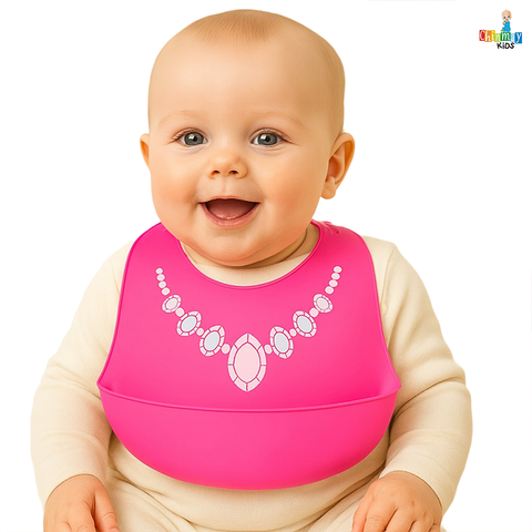 Chinmay Kids Lightweight Waterproof Silicone Baby Bib – Easy-Wipe, Soft & Adjustable Feeding Bib for Infants & Toddlers (Unisex)