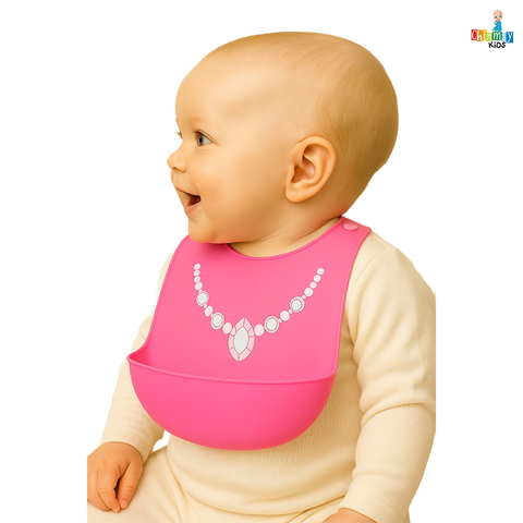 Chinmay Kids Lightweight Waterproof Silicone Baby Bib – Easy-Wipe, Soft & Adjustable Feeding Bib for Infants & Toddlers (Unisex)
