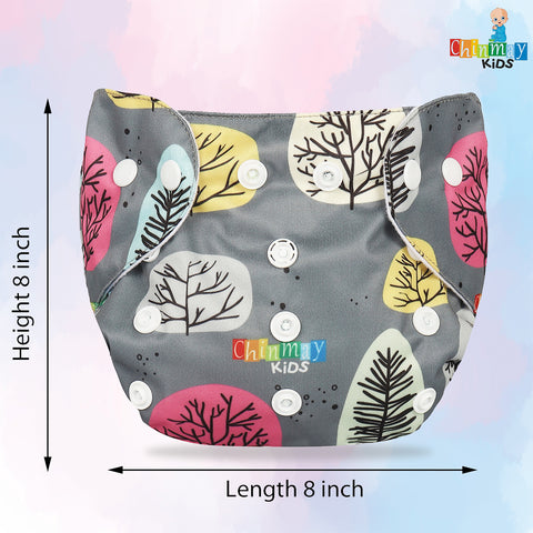 Chinmay Kids One Size Adjustable Baby Cloth Button Diaper - Washable/Reusable Nappies for Infants & Toddlers ( Yellow , 8 X 8 inch )