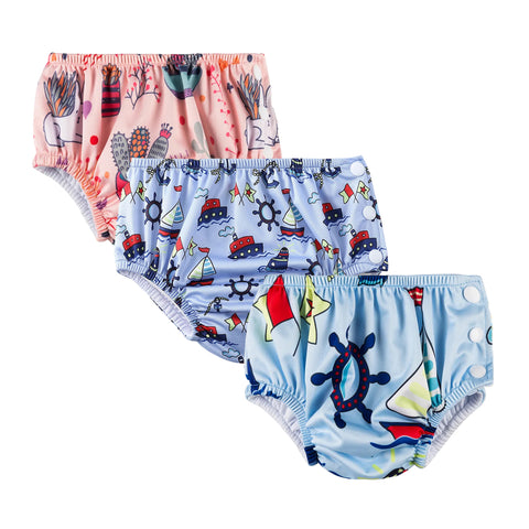 Chinmay Kids Swim Diaper for (6m-3 Year) Boys and Girl, Reusable Adjustable Washable One Size (Pack Of 3))