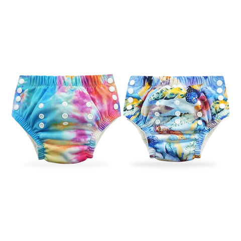 Chinmay Kids Swim Diaper for (6m-3 Year) Boys and Girl, Reusable Adjustable Washable One Size (Pack Of 2)