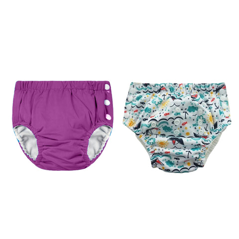 Chinmay Kids Reusable Swim Diaper Pants – Pack of 2 | Soft, Adjustable, Leak-Proof | Unisex Swimming Pool Wear for Infant Boys & Girls