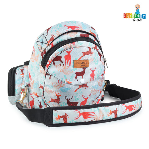 Click to see full view Chinmay Kids 6-in-1 Baby Carrier with Hip Seat & Built-in Mini Diaper Bag | Convertible to Sling Carry Bag | Adjustable Ergonomic Design for Toddlers (5–36 Months, Up to 18 kg) Multicolor