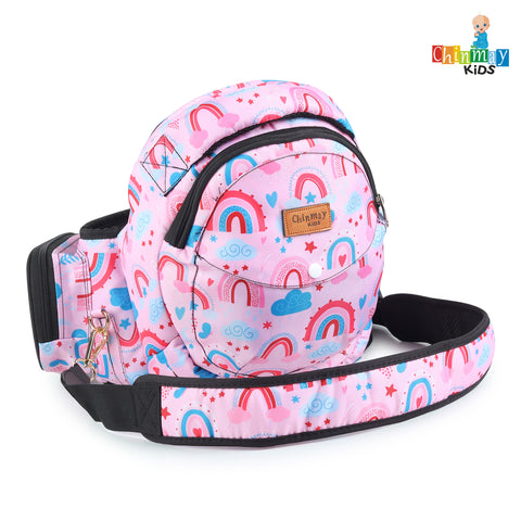 Click to see full view Chinmay Kids 6-in-1 Baby Carrier with Hip Seat & Built-in Mini Diaper Bag | Convertible to Sling Carry Bag | Adjustable Ergonomic Design for Toddlers (5–36 Months, Up to 18 kg) Multicolor