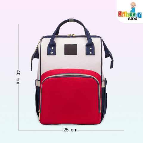 Chinmay Kids Large Capacity Mother Bag Diaper Backpack (Red White)