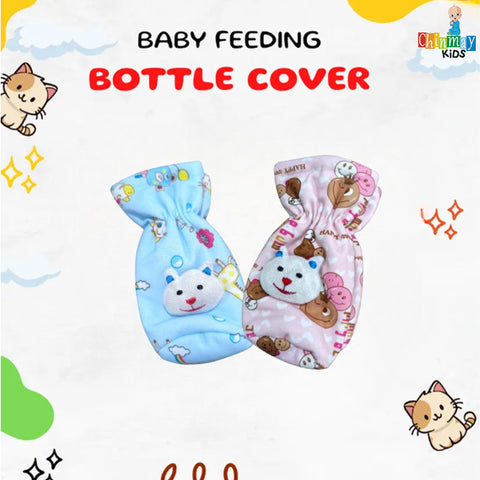 Chinmay Kids Soft Baby Feeding Bottle Cover | Pouch Closure 240ml | Nursery Print (Pack of 2)