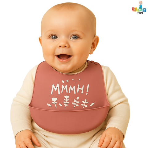 Chinmay Kids Lightweight Waterproof Silicone Baby Bib – Easy-Wipe, Soft & Adjustable Feeding Bib for Infants & Toddlers (Unisex)