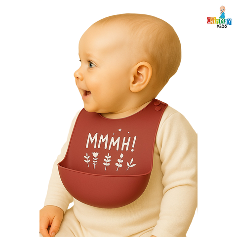 Chinmay Kids Lightweight Waterproof Silicone Baby Bib – Easy-Wipe, Soft & Adjustable Feeding Bib for Infants & Toddlers (Unisex)