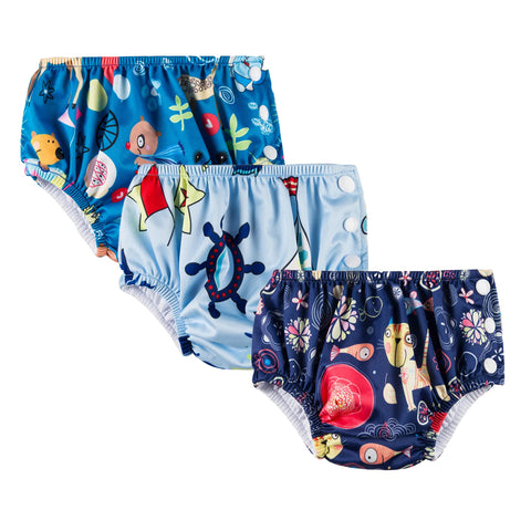 Chinmay Kids Swim Diaper for (6m-3 Year) Boys and Girl, Reusable Adjustable Washable One Size (Pack Of 3)