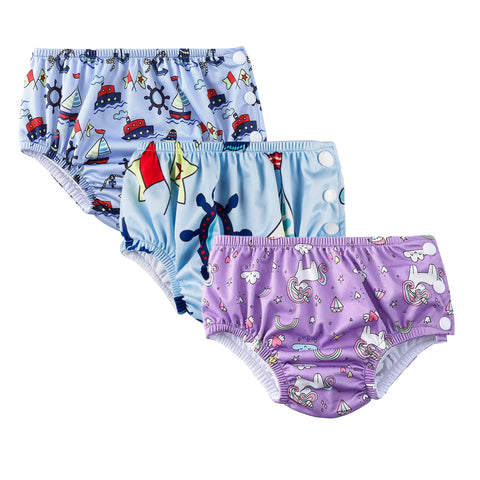 Chinmay Kids Swim Diaper for (6m-3 Year) Boys and Girl, Reusable Adjustable Washable One Size (Pack Of 3)