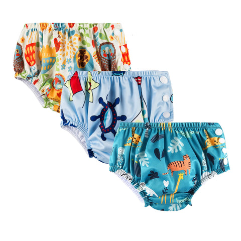 Chinmay Kids Swim Diaper for (6m-3 Year) Boys and Girl, Reusable Adjustable Washable One Size (Pack Of 3)