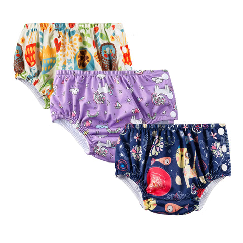Chinmay Kids Swim Diaper for (6m-3 Year) Boys and Girl, Reusable Adjustable Washable One Size (Pack Of 3)