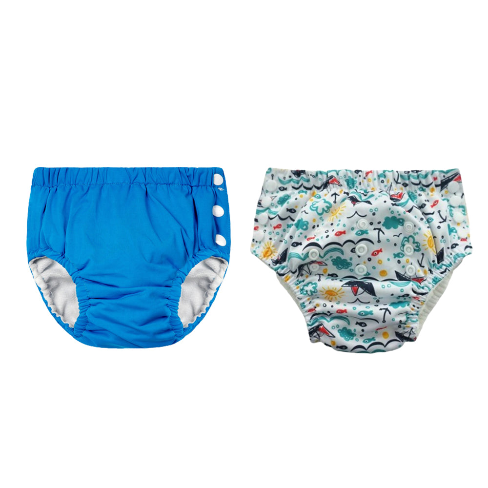 Chinmay Kids Reusable Swim Diaper Pants – Pack of 2 | Soft, Adjustable, Leak-Proof | Unisex Swimming Pool Wear for Infant Boys & Girls