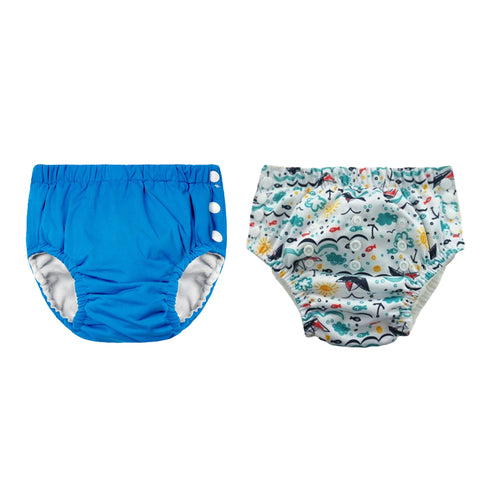 Chinmay Kids Reusable Swim Diaper Pants – Pack of 2 | Soft, Adjustable, Leak-Proof | Unisex Swimming Pool Wear for Infant Boys & Girls