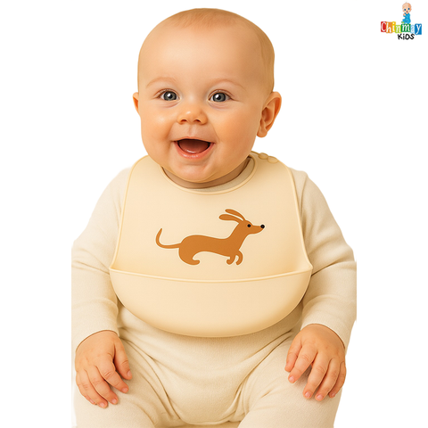 Chinmay Kids Lightweight Waterproof Silicone Baby Bib – Easy-Wipe, Soft & Adjustable Feeding Bib for Infants & Toddlers (Unisex)