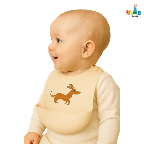 Chinmay Kids Lightweight Waterproof Silicone Baby Bib – Easy-Wipe, Soft & Adjustable Feeding Bib for Infants & Toddlers (Unisex)