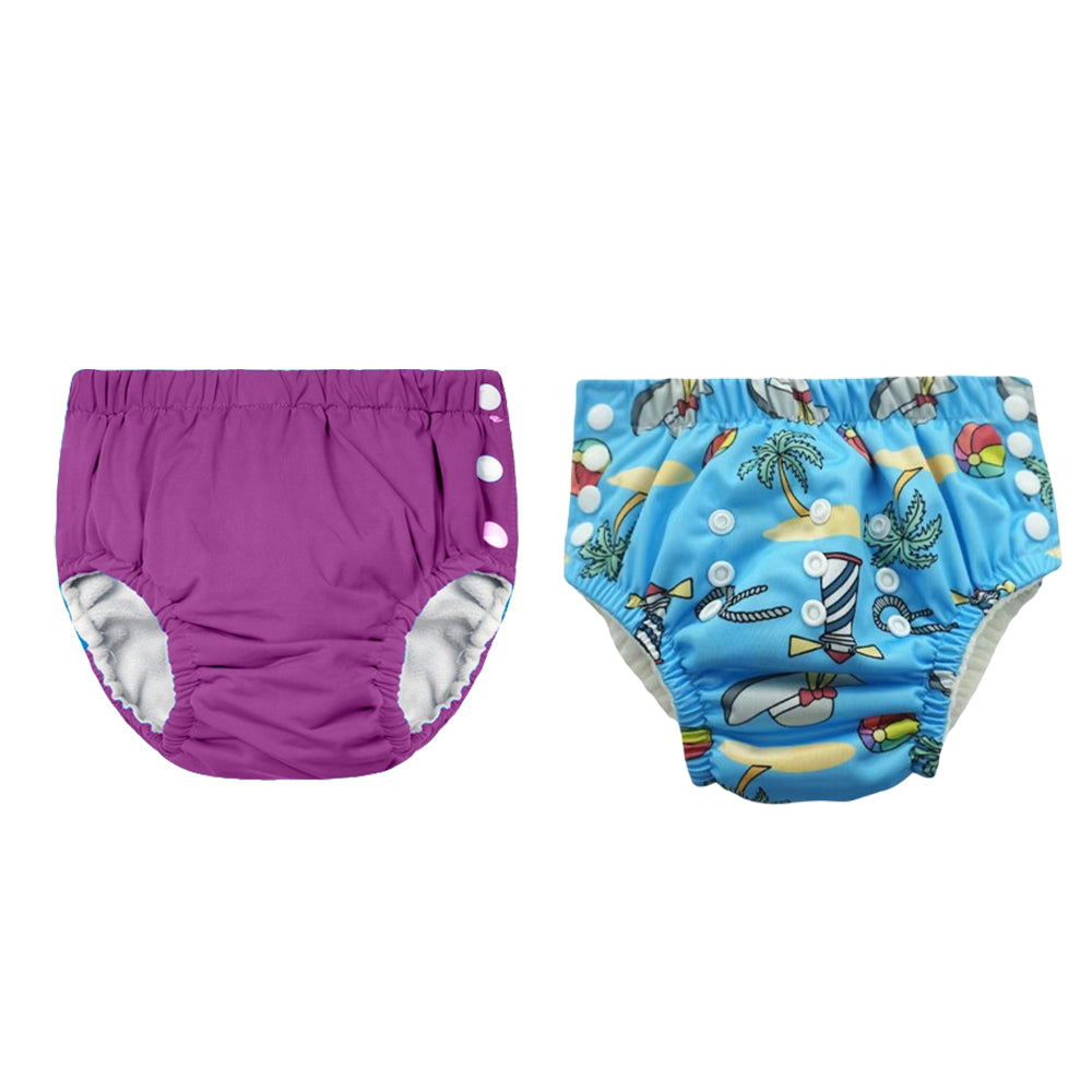 Chinmay Kids Reusable Swim Diaper Pants – Pack of 2 | Soft, Adjustable, Leak-Proof | Unisex Swimming Pool Wear for Infant Boys & Girls