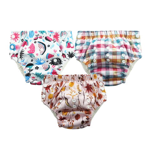 Chinmay Kids Swim Diaper for (6m-3 Year) Boys and Girl, Reusable Adjustable Washable One Size (Pack Of 3)