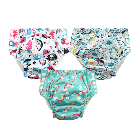 Chinmay Kids Swim Diaper for (6m-3 Year) Boys and Girl, Reusable Adjustable Washable One Size (Pack Of 3)