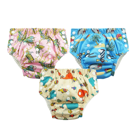 Chinmay Kids Swim Diaper for (6m-3 Year) Boys and Girl, Reusable Adjustable Washable One Size (Pack Of 3)
