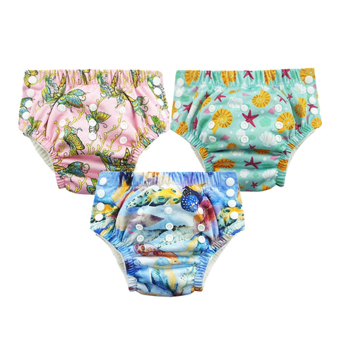 Chinmay Kids Swim Diaper for (6m-3 Year) Boys and Girl, Reusable Adjustable Washable One Size (Pack Of 3)