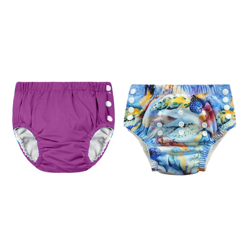 Chinmay Kids Reusable Swim Diaper Pants – Pack of 2 | Soft, Adjustable, Leak-Proof | Unisex Swimming Pool Wear for Infant Boys & Girls