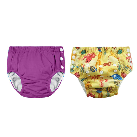 Chinmay Kids Reusable Swim Diaper Pants – Pack of 2 | Soft, Adjustable, Leak-Proof | Unisex Swimming Pool Wear for Infant Boys & Girls
