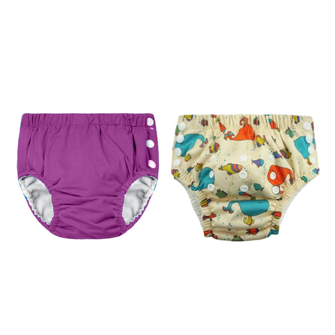Chinmay Kids Reusable Swim Diaper Pants – Pack of 2 | Soft, Adjustable, Leak-Proof | Unisex Swimming Pool Wear for Infant Boys & Girls
