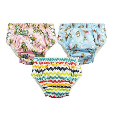 Chinmay Kids Swim Diaper for (6m-3 Year) Boys and Girl, Reusable Adjustable Washable One Size (Pack Of 3)