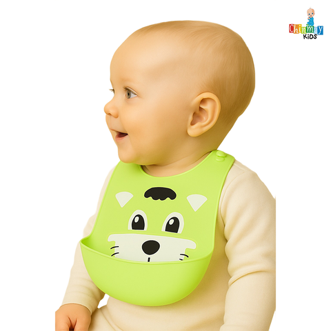 Chinmay Kids Lightweight Waterproof Silicone Baby Bib – Easy-Wipe, Soft & Adjustable Feeding Bib for Infants & Toddlers (Unisex)