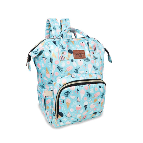 Chinmay Kids Diaper Bag Nursing Maternity Backpack, Waterproof Multifunctional Travel Bag Large Size (20 x 18 x 40 cms)(Blue) (Green Ice Cream)