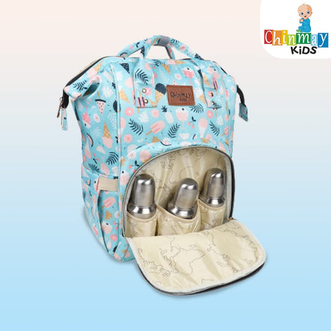 Chinmay Kids Diaper Bag Nursing Maternity Backpack, Waterproof Multifunctional Travel Bag Large Size (20 x 18 x 40 cms)(Blue) (Green Ice Cream)