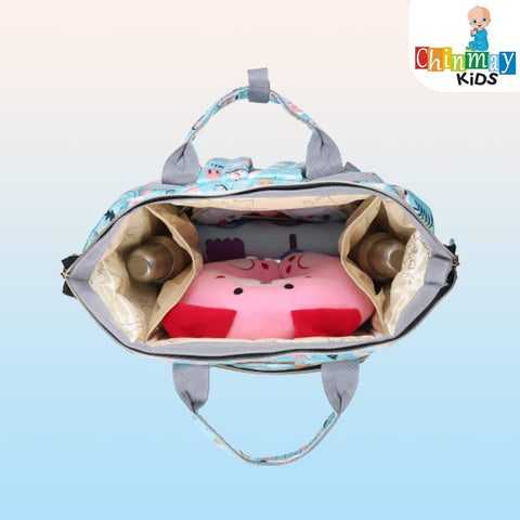 Chinmay Kids Diaper Bag Nursing Maternity Backpack, Waterproof Multifunctional Travel Bag Large Size (20 x 18 x 40 cms)(Blue) (Green Ice Cream)