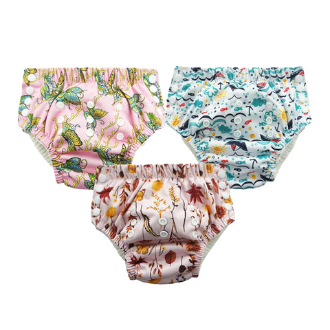 Chinmay Kids Swim Diaper for (6m-3 Year) Boys and Girl, Reusable Adjustable Washable One Size (Pack Of 3)