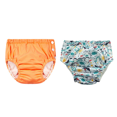 Chinmay Kids Reusable Swim Diaper Pants – Pack of 2 | Soft, Adjustable, Leak-Proof | Unisex Swimming Pool Wear for Infant Boys & Girls