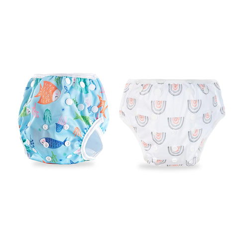 Chinmay Kids Swim Diaper for (6m-3 Year) Boys and Girl, Reusable Adjustable Washable One Size (Pack Of 2)