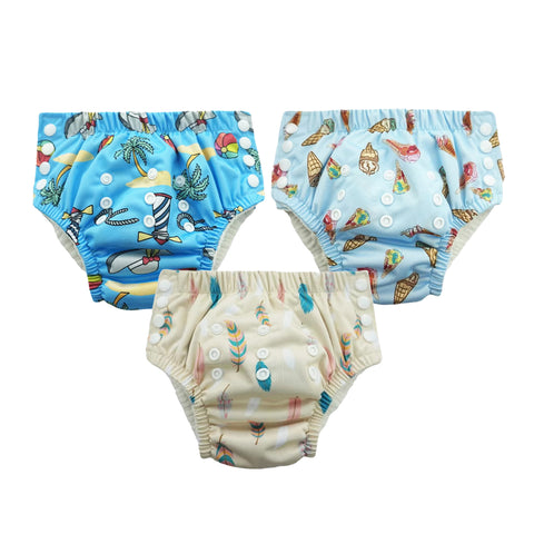 Chinmay Kids Swim Diaper for (6m-3 Year) Boys and Girl, Reusable Adjustable Washable One Size (Pack Of 3)