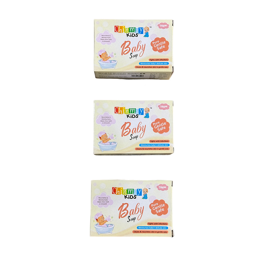 Chinmay Kids Baby Soap For Daily Moisturizing Bathing Bar Cleans & Nourishes Skin In Gentle Way  (3 x 75 g)
