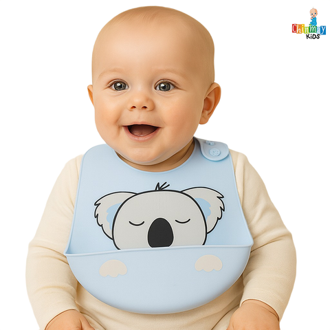 Chinmay Kids Lightweight Waterproof Silicone Baby Bib – Easy-Wipe, Soft & Adjustable Feeding Bib for Infants & Toddlers (Unisex)