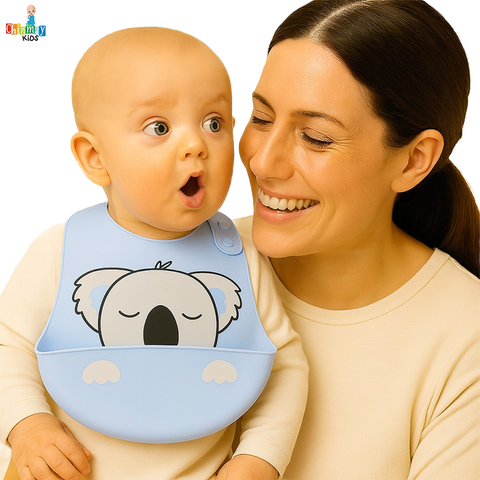 Chinmay Kids Lightweight Waterproof Silicone Baby Bib – Easy-Wipe, Soft & Adjustable Feeding Bib for Infants & Toddlers (Unisex)