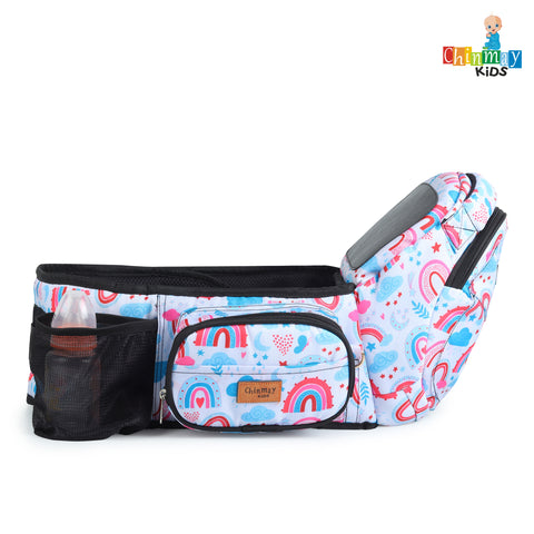 Click to see full view Chinmay Kids 6-in-1 Baby Carrier with Hip Seat & Built-in Mini Diaper Bag | Convertible to Sling Carry Bag | Adjustable Ergonomic Design for Toddlers (5–36 Months, Up to 18 kg) Multicolor