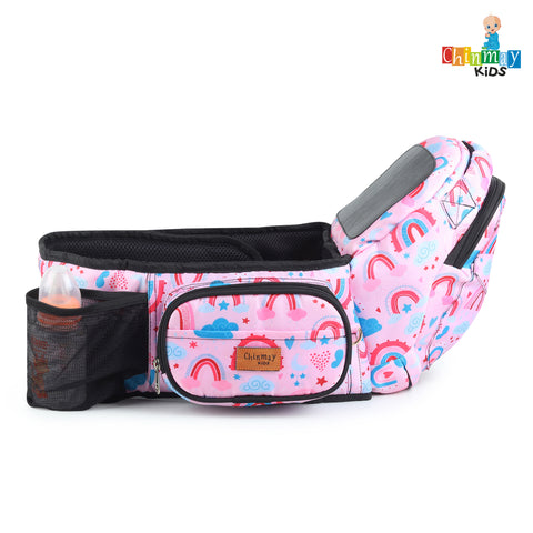 Click to see full view Chinmay Kids 6-in-1 Baby Carrier with Hip Seat & Built-in Mini Diaper Bag | Convertible to Sling Carry Bag | Adjustable Ergonomic Design for Toddlers (5–36 Months, Up to 18 kg) Multicolor