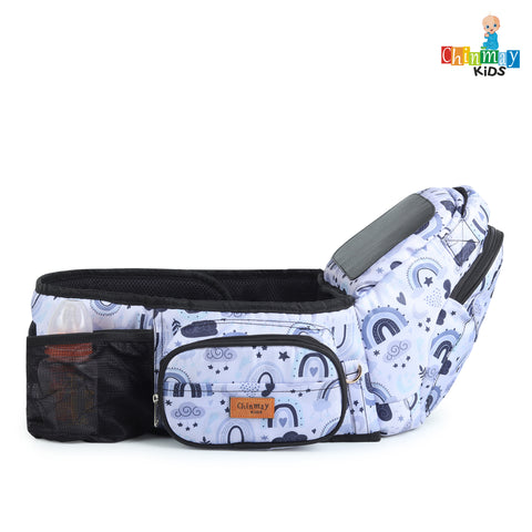 Click to see full view Chinmay Kids 6-in-1 Baby Carrier with Hip Seat & Built-in Mini Diaper Bag | Convertible to Sling Carry Bag | Adjustable Ergonomic Design for Toddlers (5–36 Months, Up to 18 kg) Multicolor