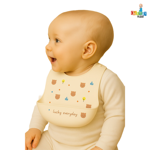 Chinmay Kids Lightweight Waterproof Silicone Baby Bib – Easy-Wipe, Soft & Adjustable Feeding Bib for Infants & Toddlers (Unisex)