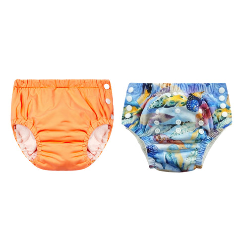 Chinmay Kids Reusable Swim Diaper Pants – Pack of 2 | Soft, Adjustable, Leak-Proof | Unisex Swimming Pool Wear for Infant Boys & Girls